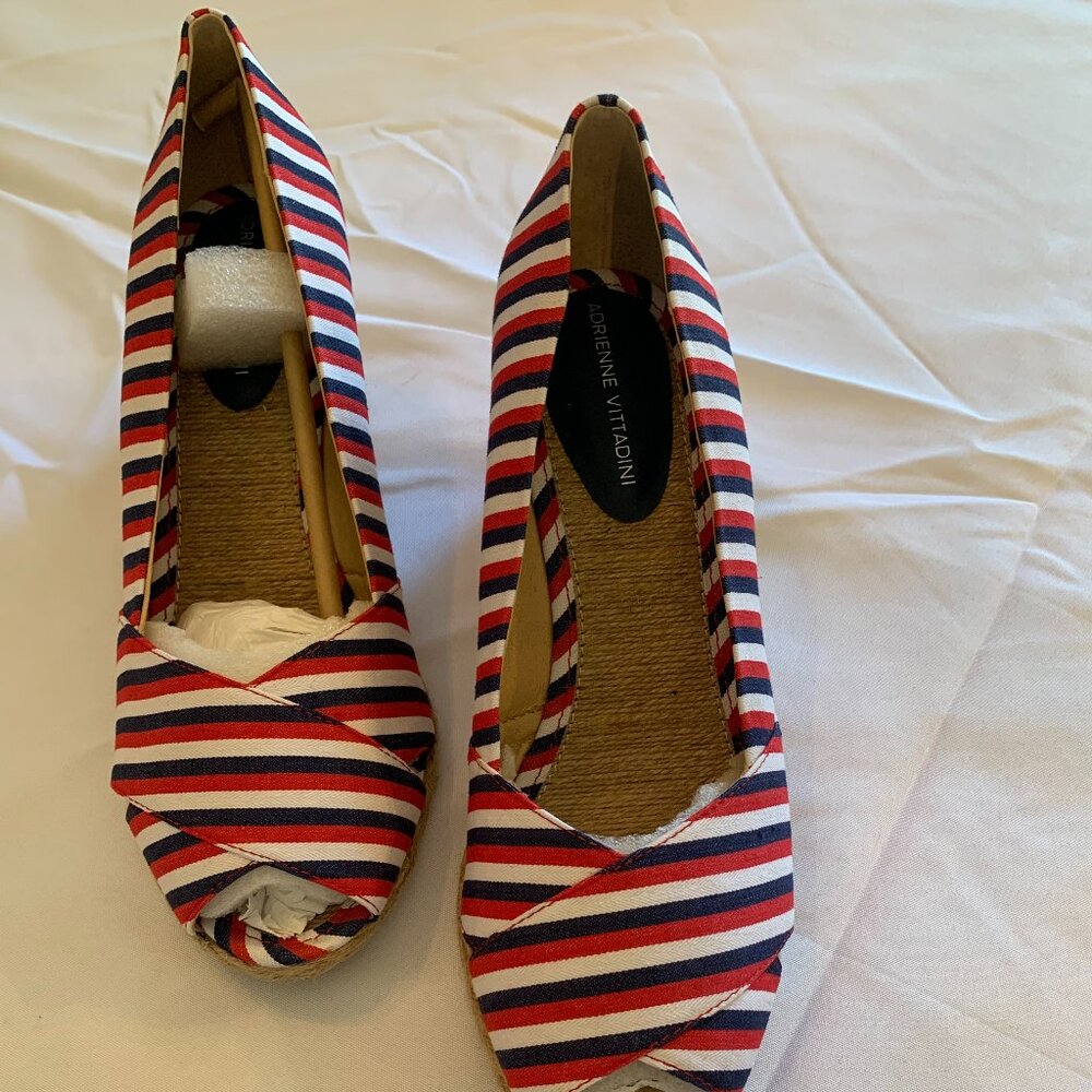 Adrienne Vittadini sandals Size 11M. Colors red/white/navy New without box